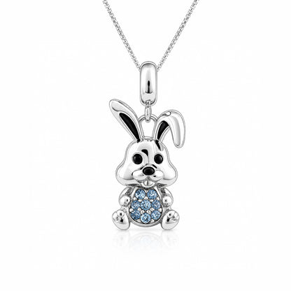Cute Bunny Sparkle 925 Sterling Silver Pendant for Women