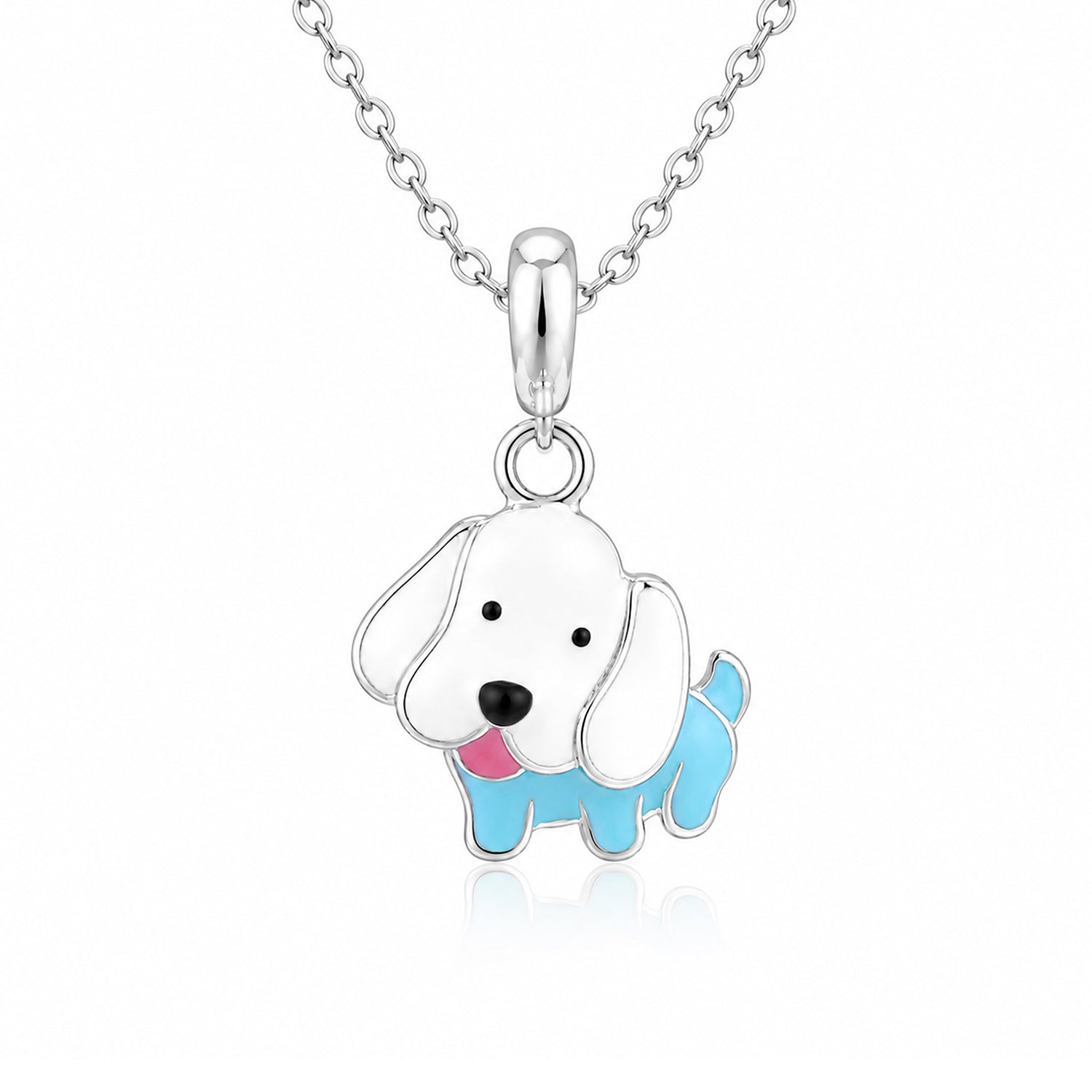 Cute Cartoon Puppy Dangle 925 Sterling Silver Charm for Kids