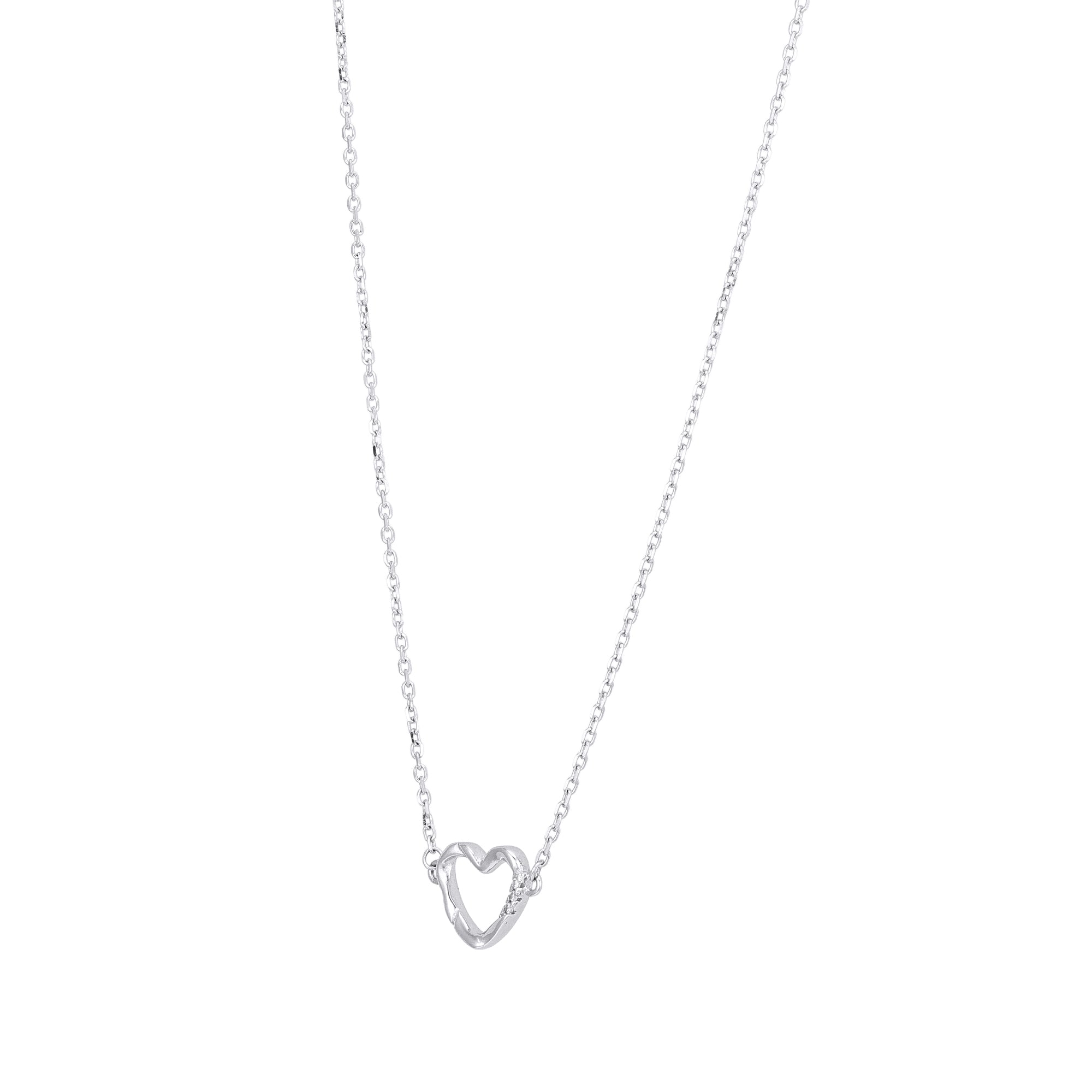 Cute Minimal Heart 925 Sterling Silver Chain Pendant for women