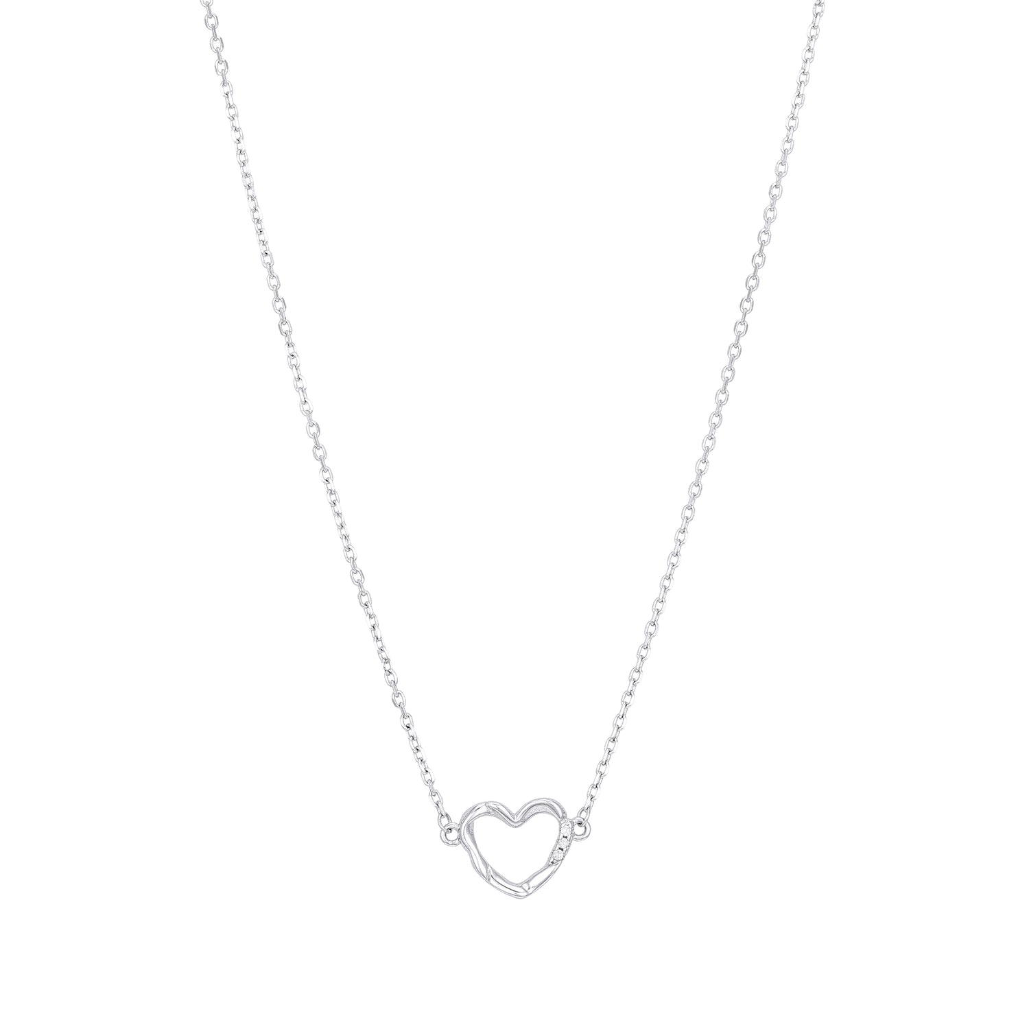 Cute Minimal Heart 925 Sterling Silver Chain Pendant for women