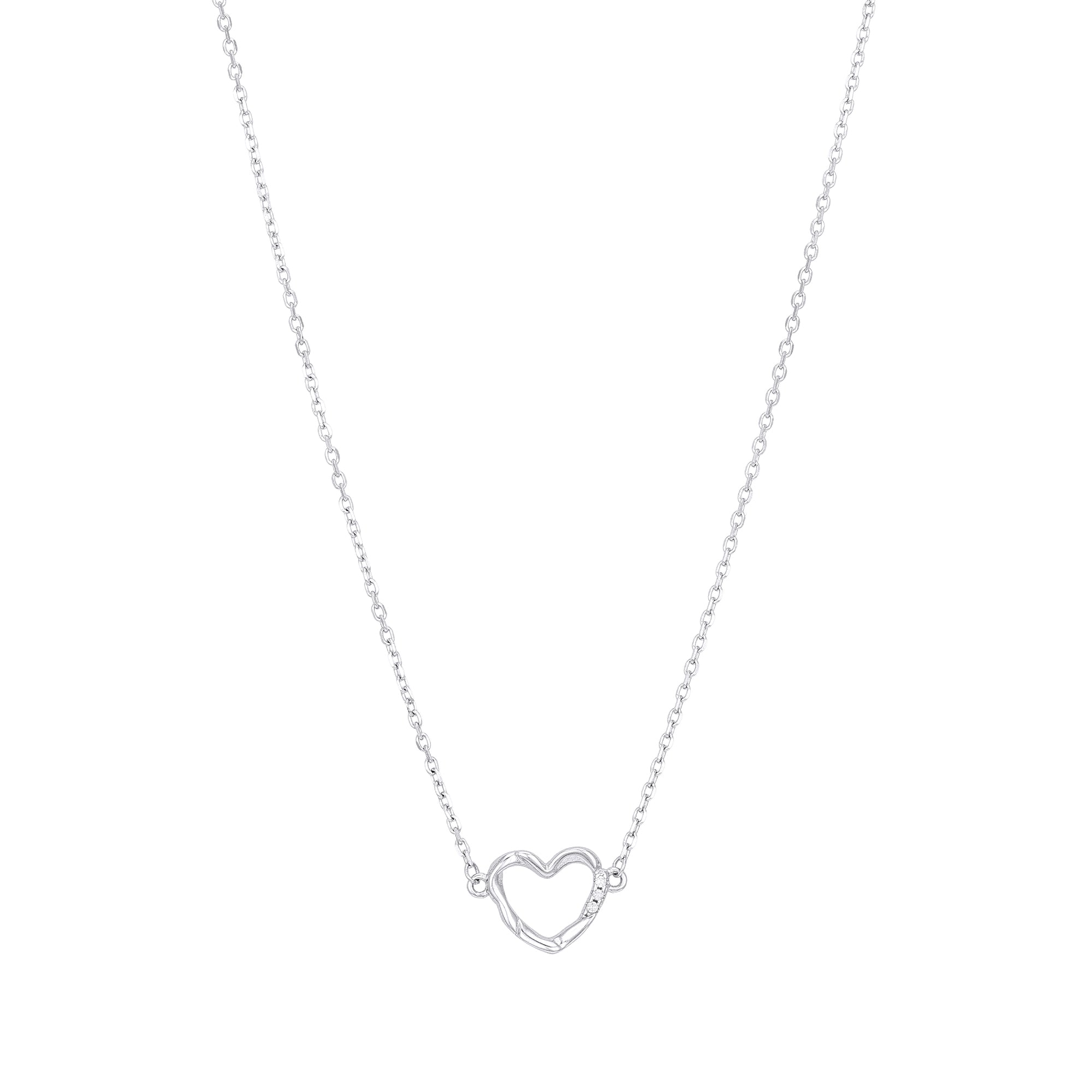 Cute Minimal Heart 925 Sterling Silver Chain Pendant for women