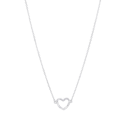 Cute Minimal Heart 925 Sterling Silver Chain Pendant for women