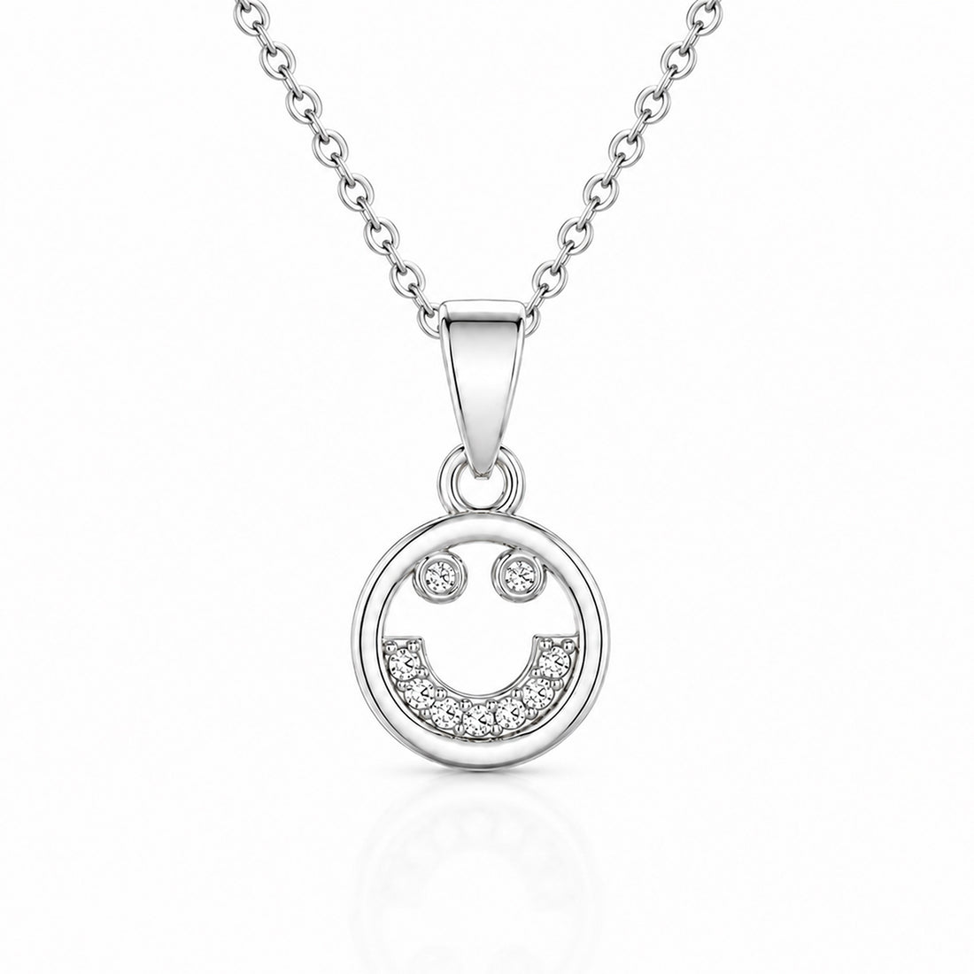 Cute Sparkle Smile 925 Sterling Silver Pendant for Women