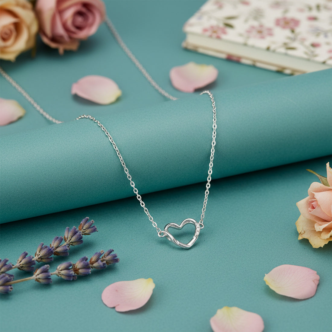 Cute Minimal Heart 925 Sterling Silver Chain Pendant for women