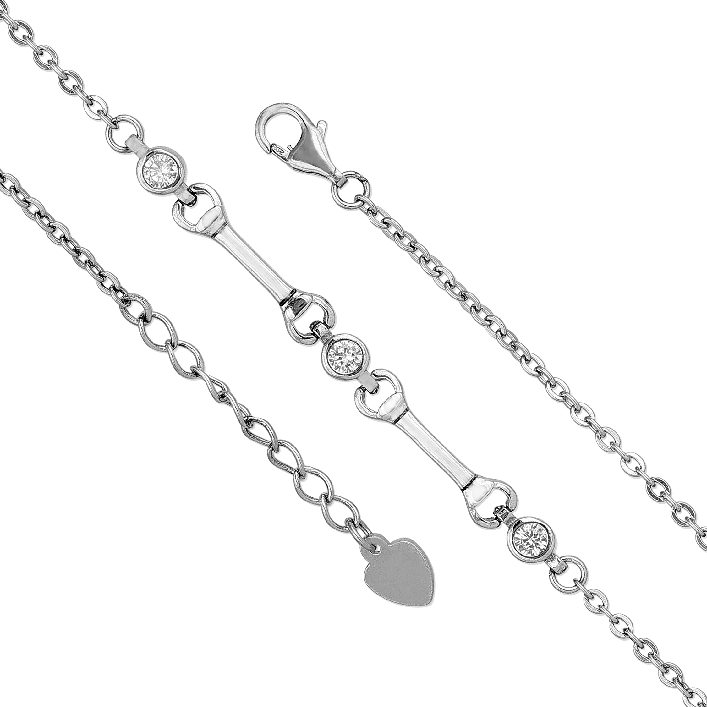 Dainty Circular Bead Charm 925 Sterling Silver Bracelet for women