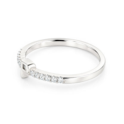 Dainty Initial "P" Sterling Silver Ring