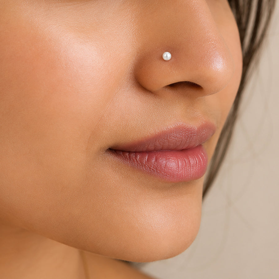 Dainty Pearl Silver Nosepin