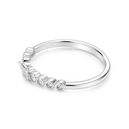 Dainty Butterfly Eternity Accent Sterling Silver Ring