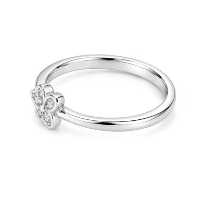 Dainty Butterfly Pave Accent Sterling Silver Ring