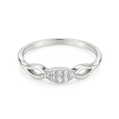 Dainty Marquise Cluster Split Shank Sterling Silver Ring