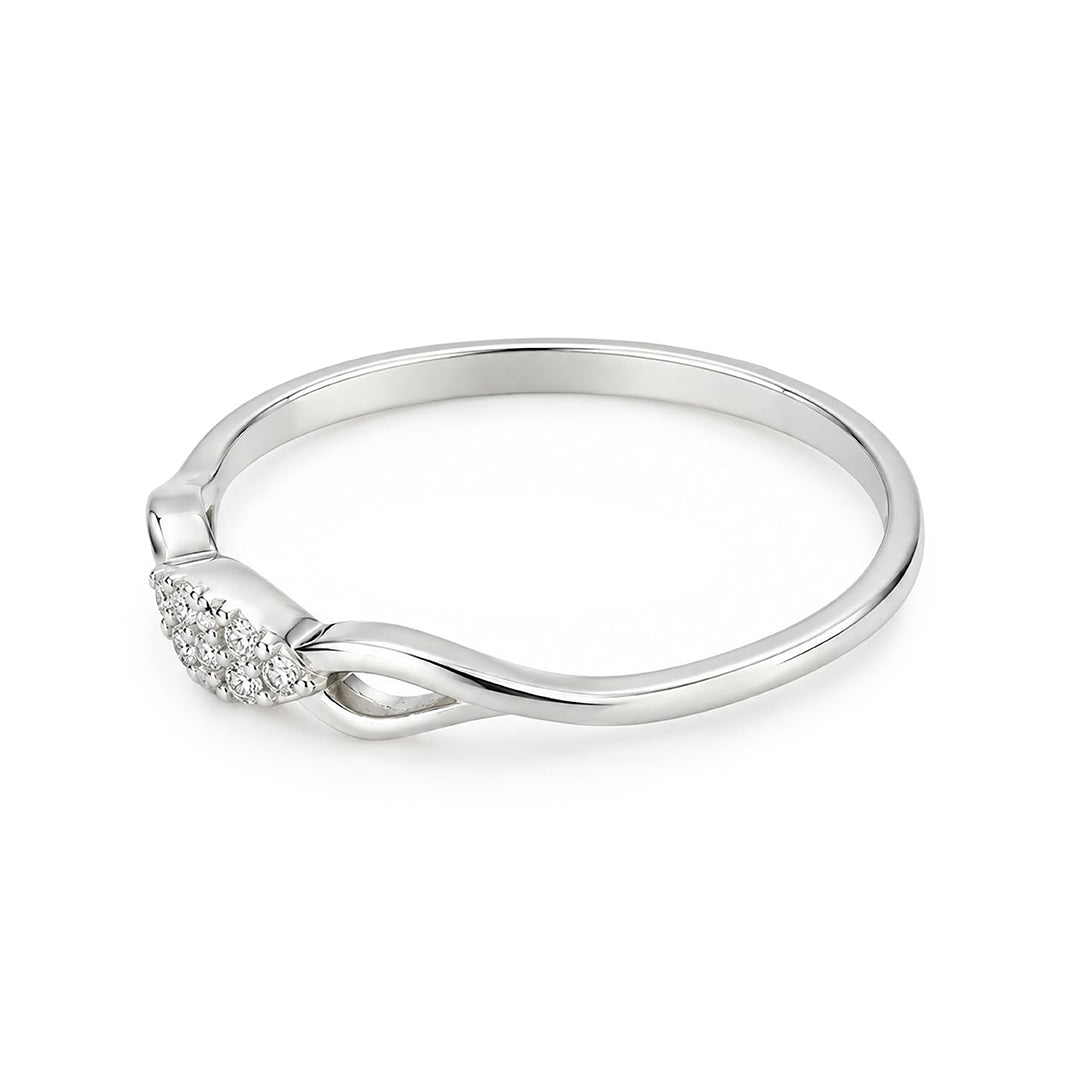 Dainty Marquise Cluster Split Shank Sterling Silver Ring