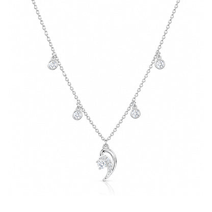Dainty Moonlight Sparkle 925 Sterling Silver Chain Pendant for Women