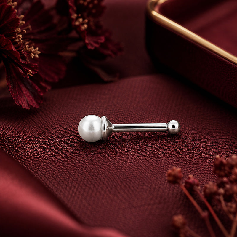Dainty Pearl Silver Nosepin