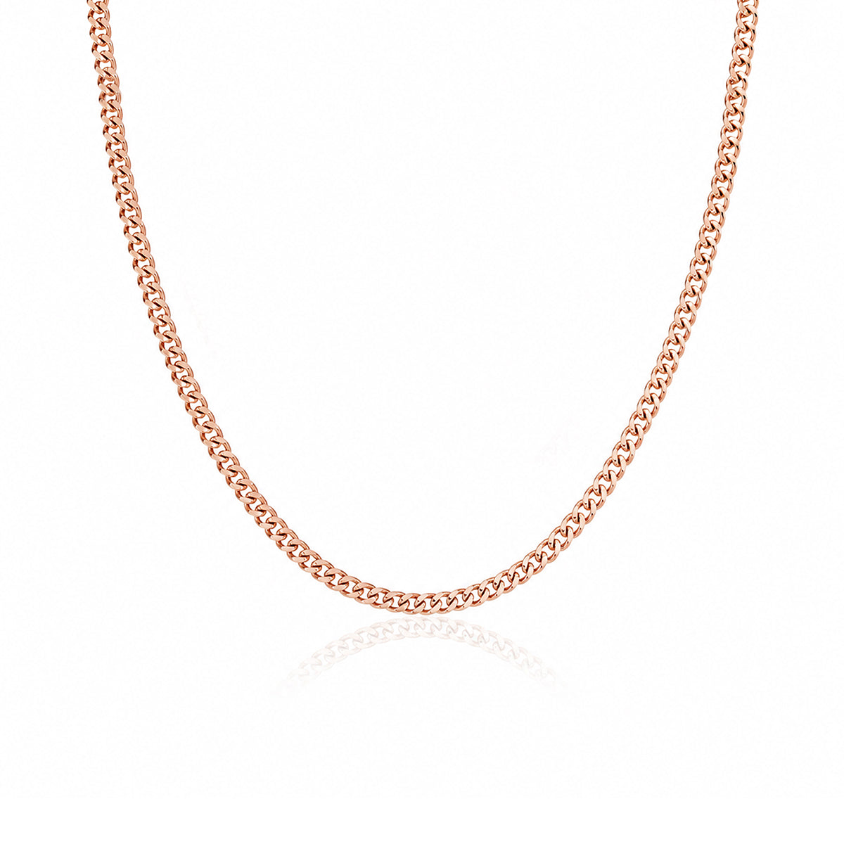 Dainty Rose Gold Interlocking Flat-Link Design 925 Sterling Silver Chain for Women