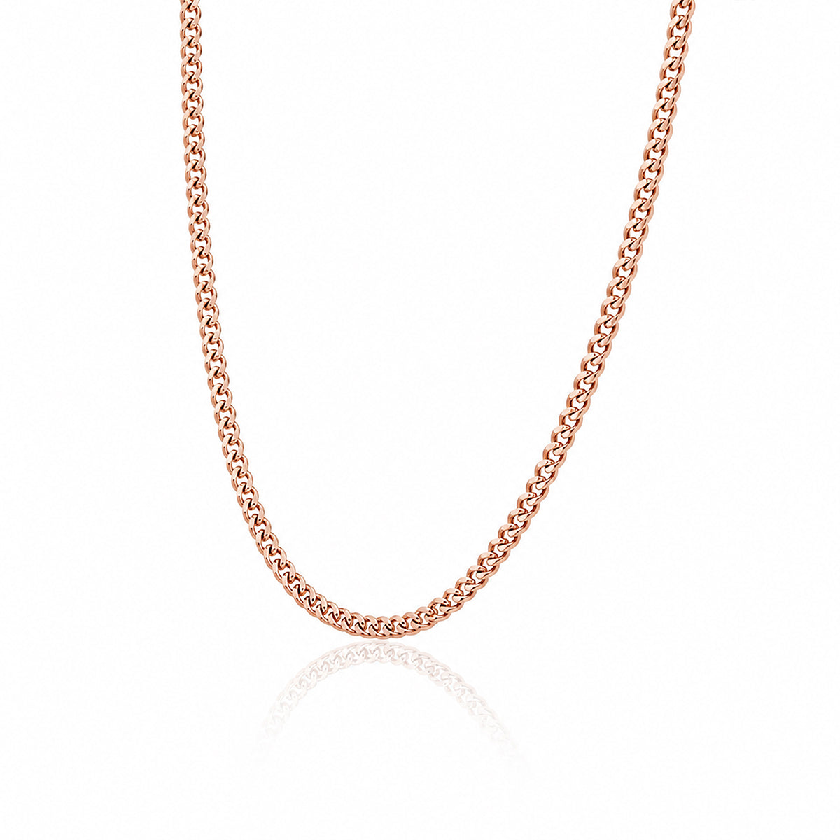 Dainty Rose Gold Interlocking Flat-Link Design 925 Sterling Silver Chain for Women