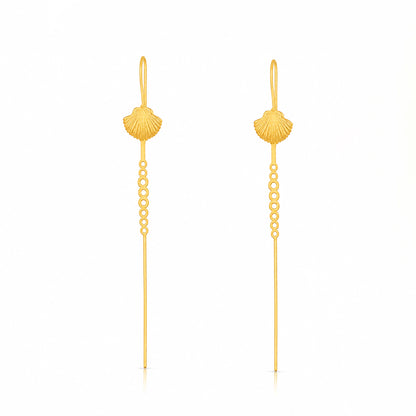 Dainty Seashell Chain 925 Sterling Silver Artistic Earrings