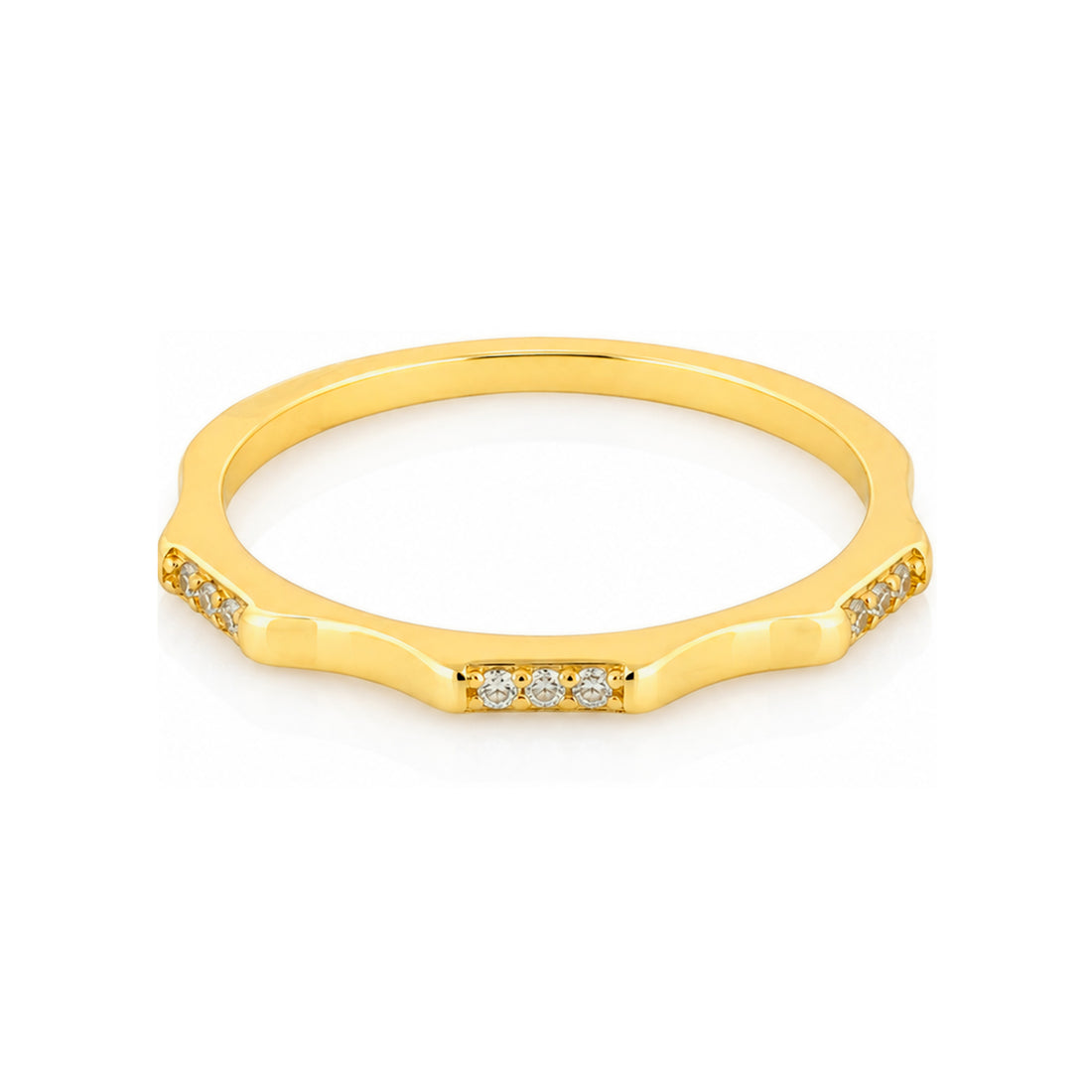 Dainty Wavy Gold Stackable Beauty 925 Sterling Silver Ring for Women
