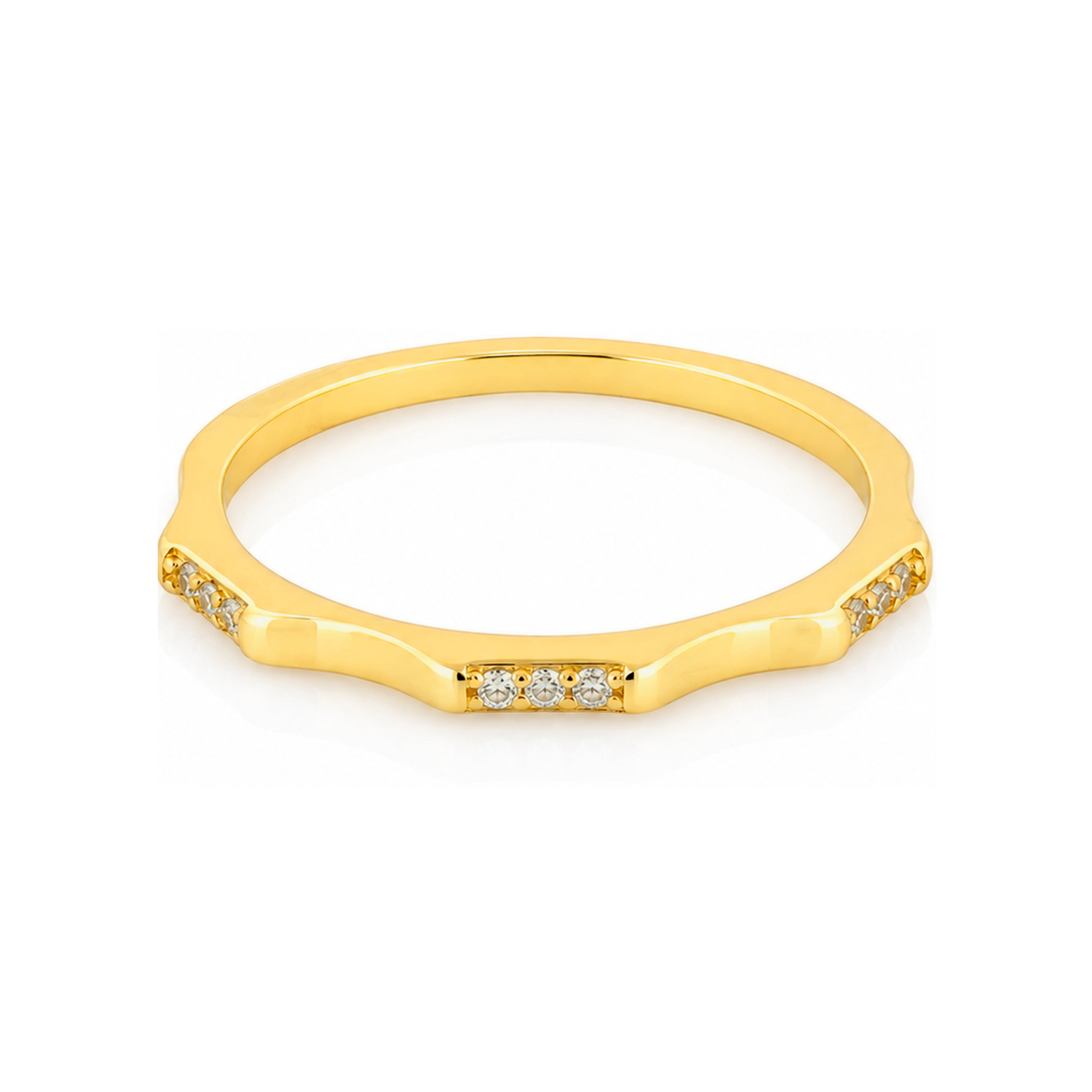 Dainty Wavy Gold Stackable Beauty 925 Sterling Silver Ring for Women
