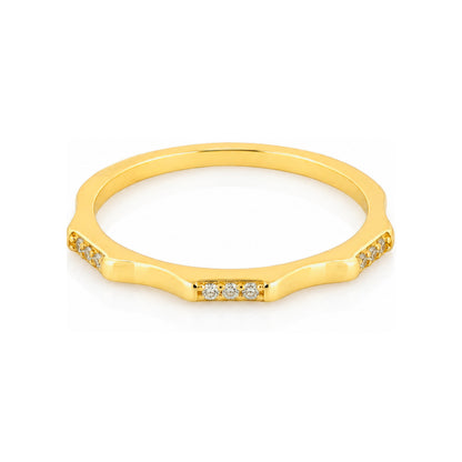 Dainty Wavy Gold Stackable Beauty 925 Sterling Silver Ring for Women