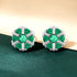 Daisy Green Accent Flower 925 Sterling Silver Stud for Women