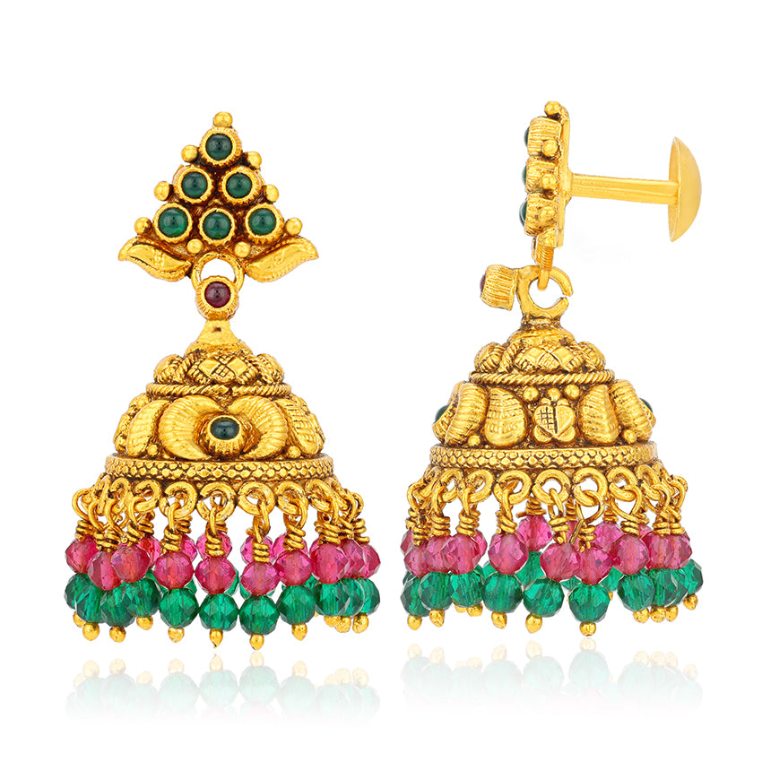 Dangling Green 925 Sterling Silver Jhumka Earring for Women