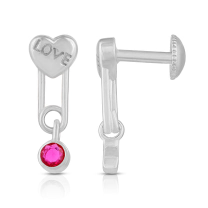 Dangling Love 925 Sterling Silver Heart Earring for Women
