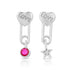 Dangling Love 925 Sterling Silver Heart Earring for Women