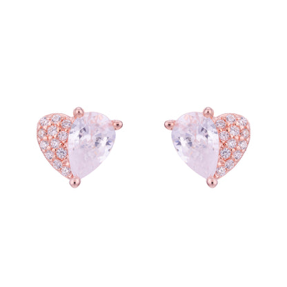 Dazzle Split Heart 925 Sterling Silver Earrings for Women