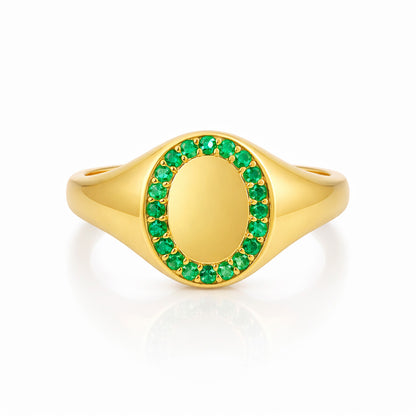 Dazzling Emerald Accent 925 Sterling Silver Ring for women