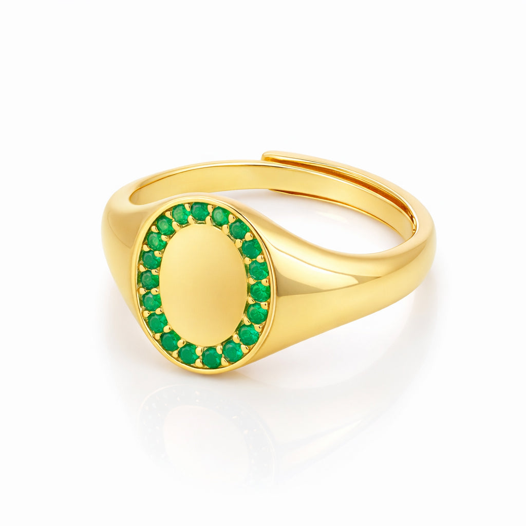 Dazzling Emerald Accent 925 Sterling Silver Ring for women