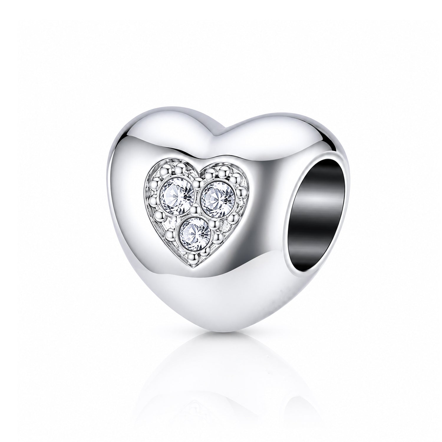 Dazzling Heart Harmony 925 Sterling Silver Charms