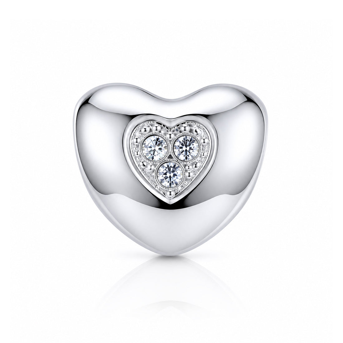 Dazzling Heart Harmony 925 Sterling Silver Charms
