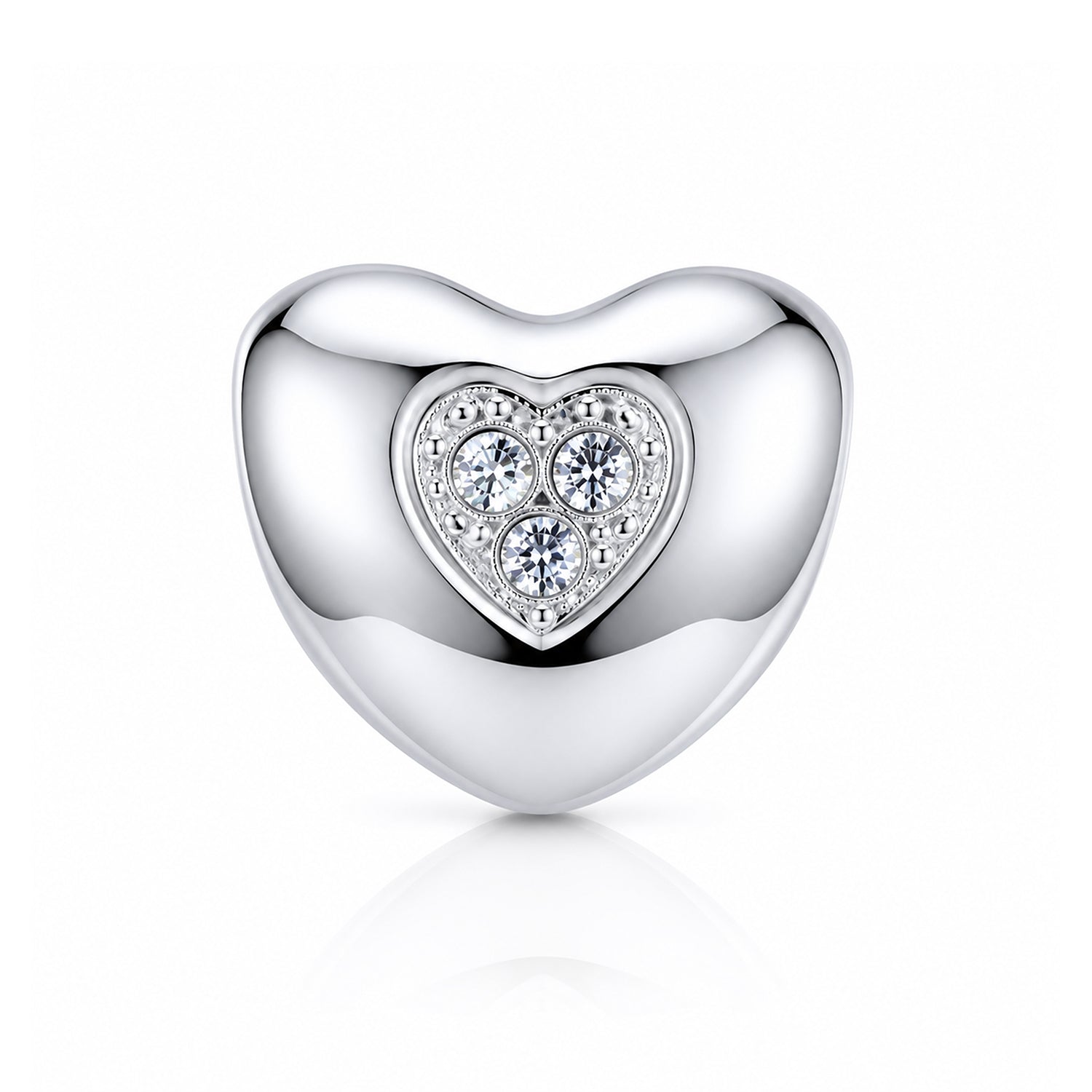 Dazzling Heart Harmony 925 Sterling Silver Charms