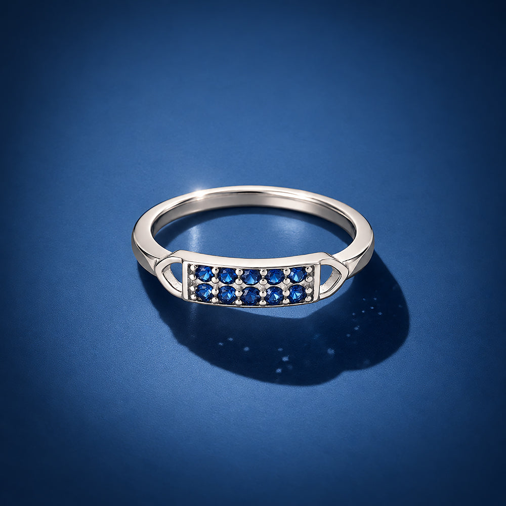 Dazzling Blue Stone 925 Sterling Silver Ring for Women