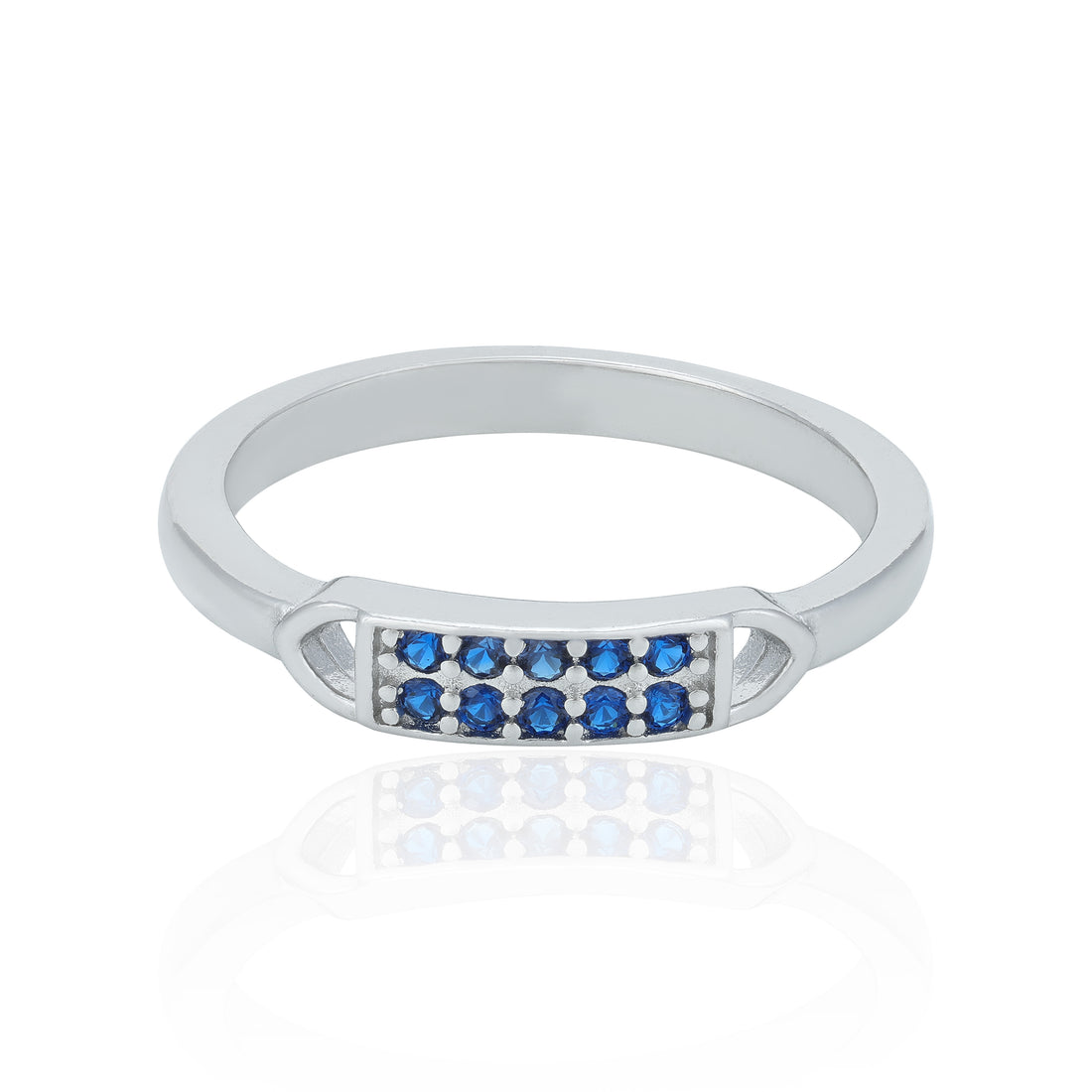 Dazzling Blue Stone 925 Sterling Silver Ring for Women