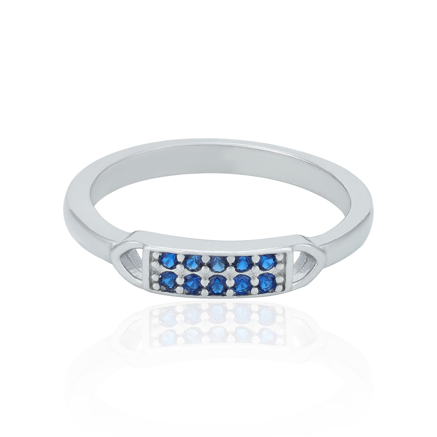 Dazzling Blue Stone 925 Sterling Silver Ring for Women