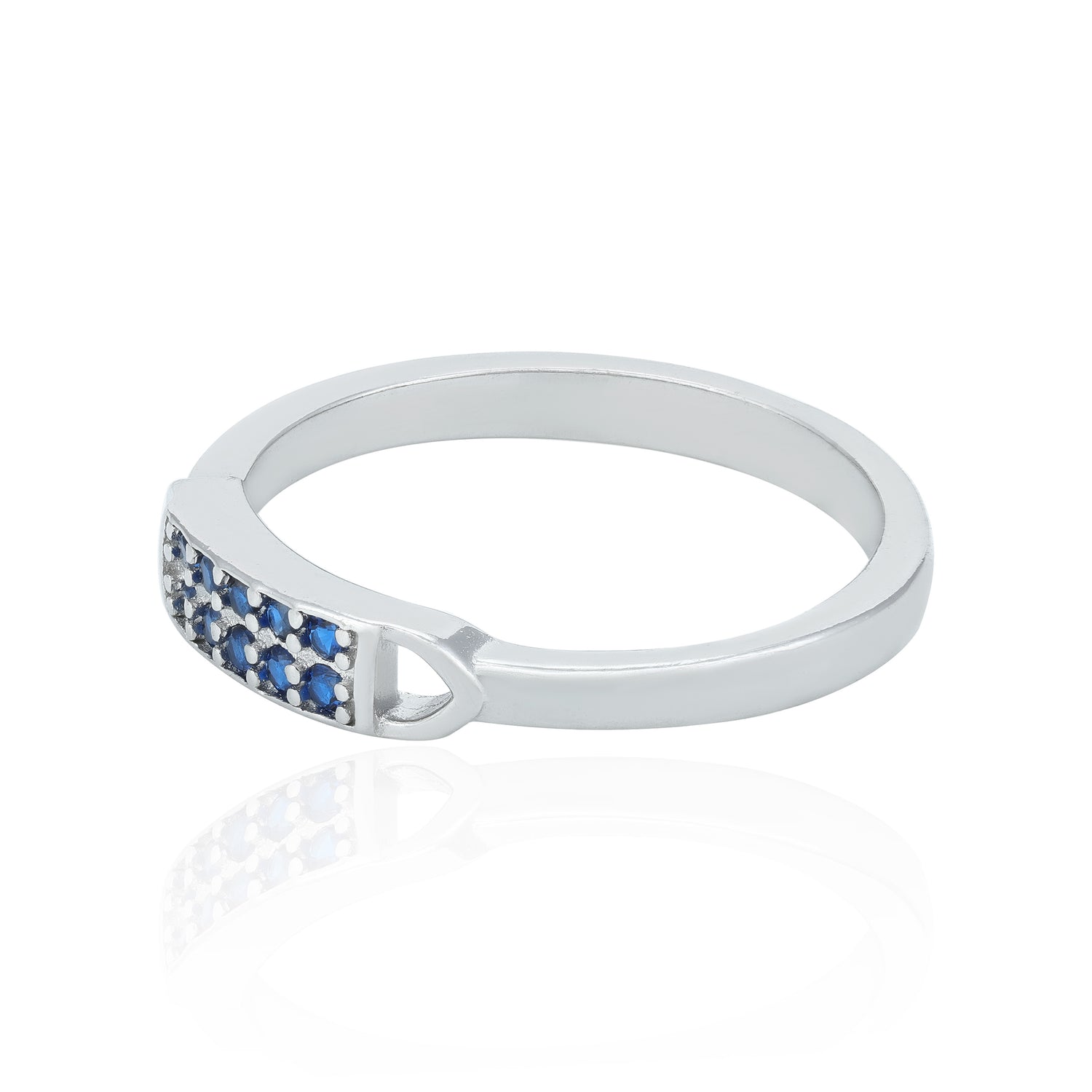 Dazzling Blue Stone 925 Sterling Silver Ring for Women