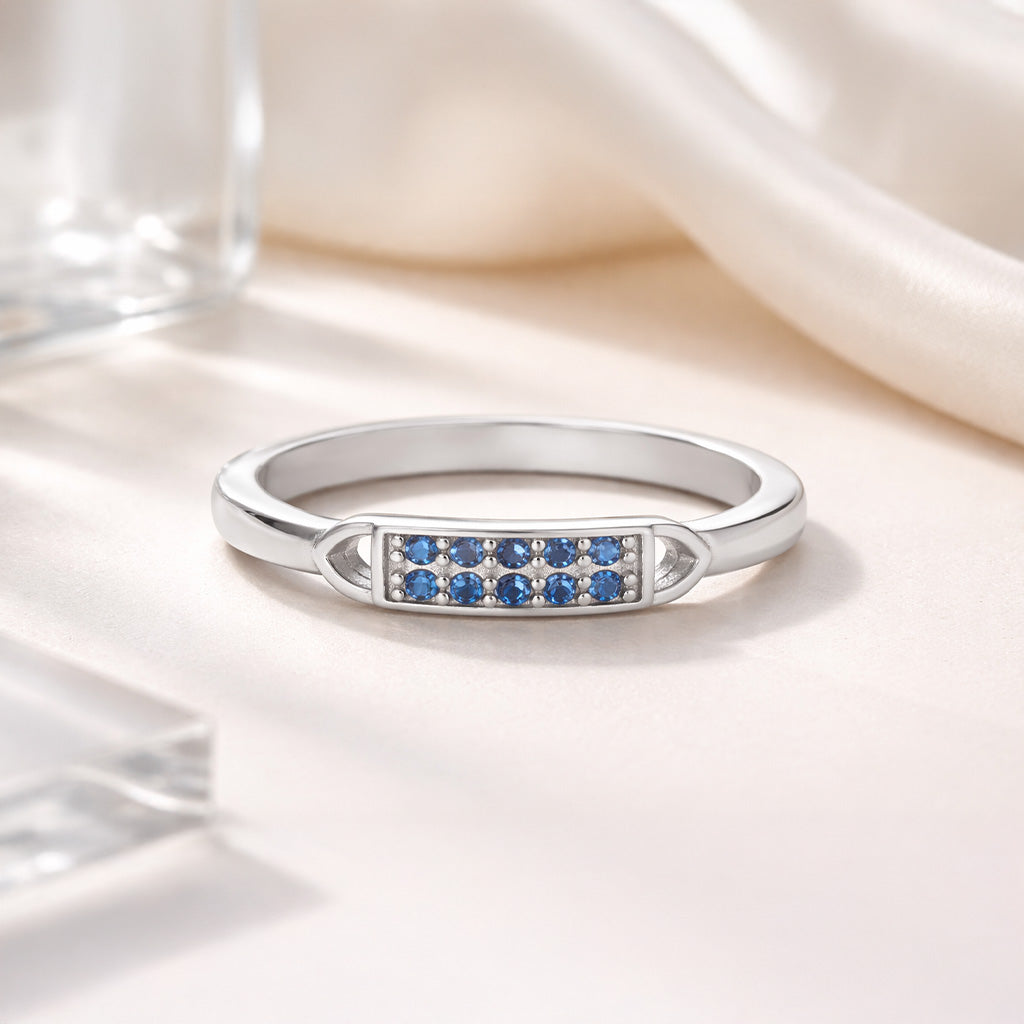 Dazzling Blue Stone 925 Sterling Silver Ring for Women