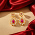 Dazzling Floral Halo Pink Crystal Sterling Silver Earring