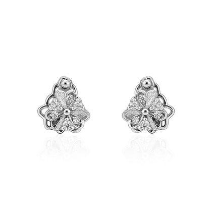 Dazzling Floral Pattern 925 Sterling Silver Stud for Women