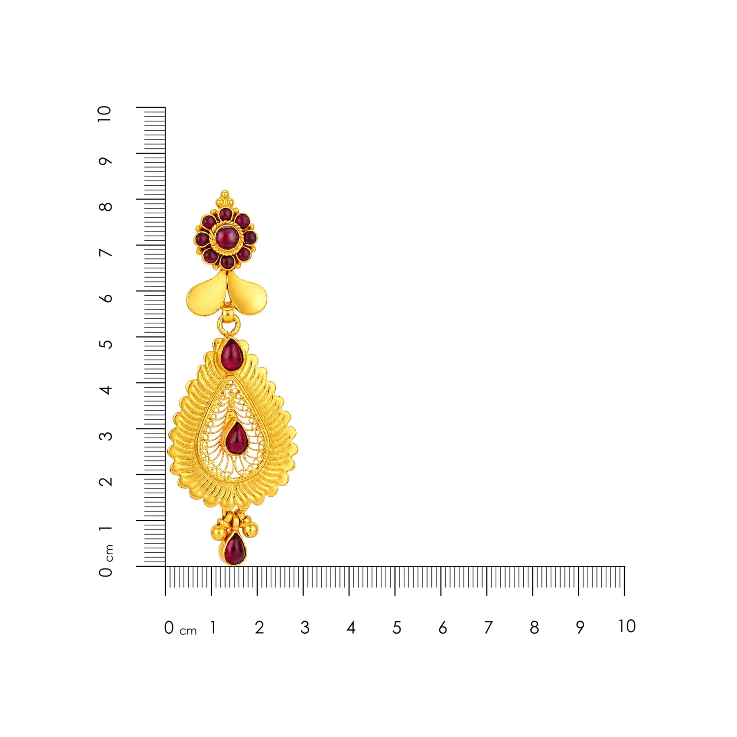 Dazzling Gold Red 925 Sterling Silver Drop Earrings