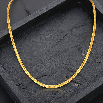 Dazzling GoldenTightly Linked Silver 925 Sterling Silver Chain for Women