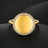 Dazzling Golden Halo 925 Sterling Silver Statement Ring
