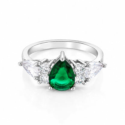 Dazzling Green Stone Elegance 925 Sterling Silver Ring for women
