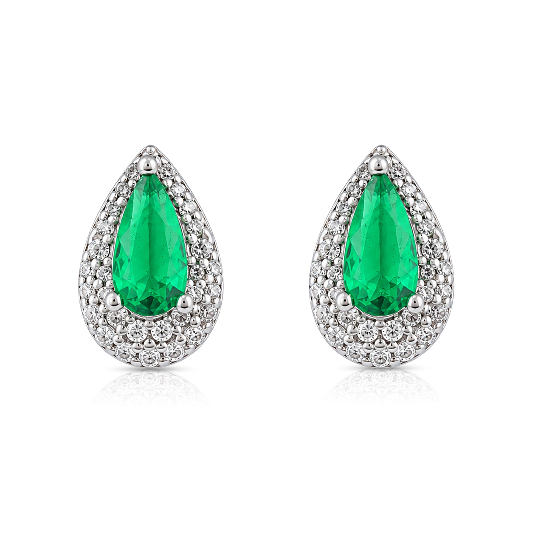 Dazzling Green Stone Shine 925 Sterling Silver Earring for women