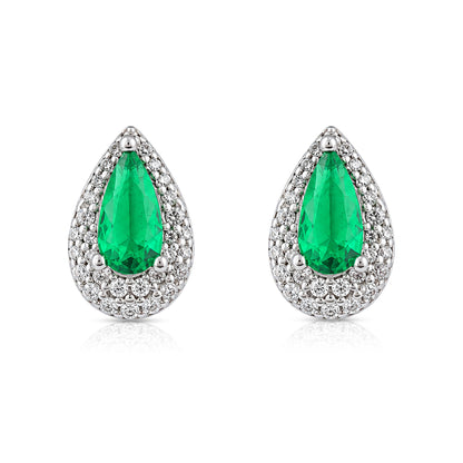 Dazzling Green Stone Shine 925 Sterling Silver Earring for women