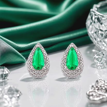 Dazzling Green Stone Shine 925 Sterling Silver Earring for women