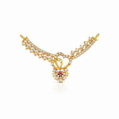 Dazzling Heart Wings 925 Sterling Silver Statement Necklace