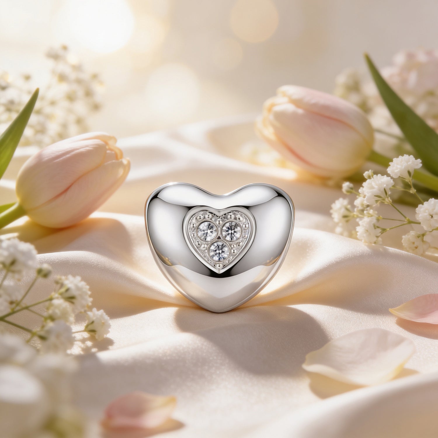 Dazzling Heart Harmony 925 Sterling Silver Charms