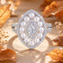 Dazzling Pearl Cluster 925 Sterling Silver Fashion Ring